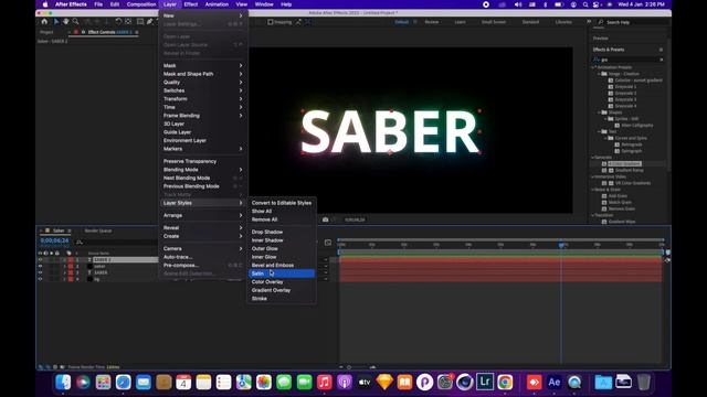 Saber text animation in After Effects | Saber | After Effects Tutorial смотреть онлайн
