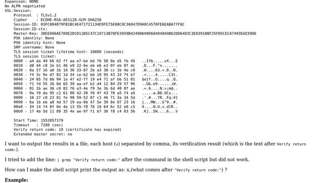 Unix & Linux: How to parse openssl certificate output into hostname and verification codes? смотреть онлайн