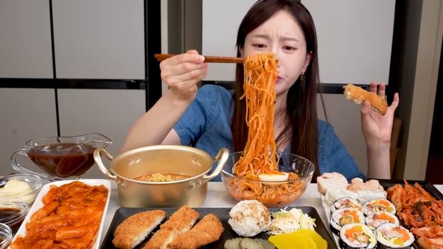 출산가방 같이 준비해요 😆 김밥천국 분식 모음✨ 떡볶이 라면 김밥 만두 돈까스 까지! 쏘영 먹방 Kimbap Tteokbokki Ramyun Mukbang ASMR Ssoyoun