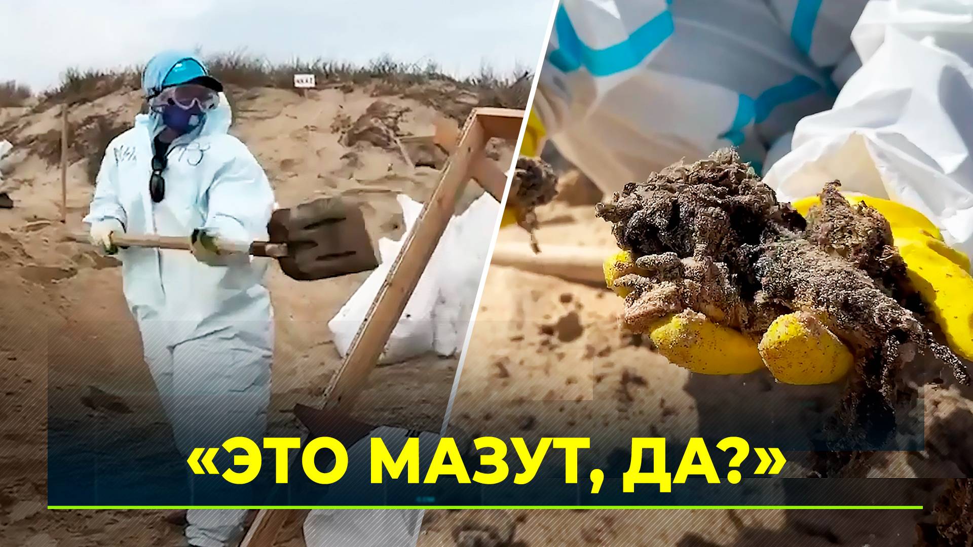 Ямальские волонтёры очищают от мазута пляжи Анапы