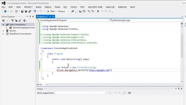 Selenium 2 C# Open Firefox Browser Window