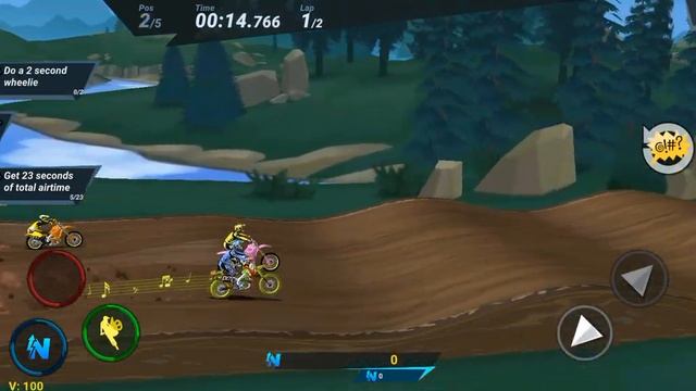 Beating AI in Mad Skills Motocross 3. Died twice because of wheelie. смотреть онлайн