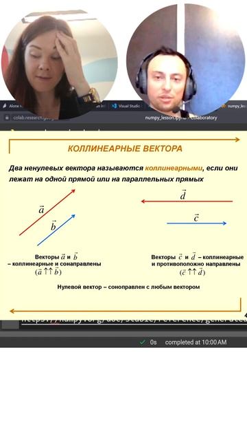 Коллинеарные вектора:Линейная алгебра для Data Science #datascience #репетиторматематики #shorts