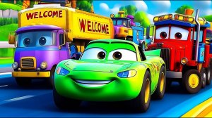 Машинки летают и прыгают! Развивающие мультики Машины помощники. Мультфильмы про машинки