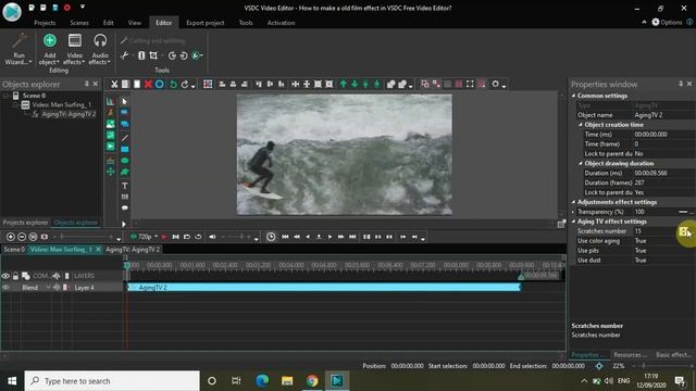 How to make old film effect in VSDC Free Video Editor? смотреть онлайн