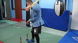 2016 год. Использование подручных предметов для отработки постановки ног при передней подножке.