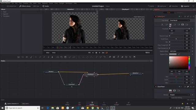 How to remove green screen in davinci resolve 15 || fusion tutorial [Hindi] смотреть онлайн