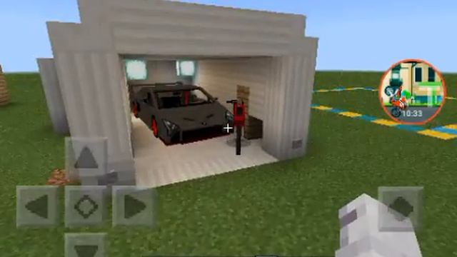 Minecraft: garagem com carro lamborghini e moto de corrida de lama