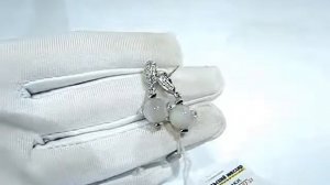Серебряные серьги классические,  925 пробы с лунным камнем,  2200000009050