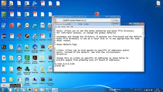 Error: Apache shutdown unexpectedly - solved