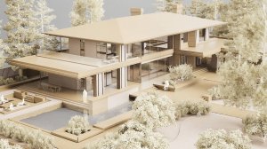 3D Макет. Проект двухэтажного дома площадью 650 м²