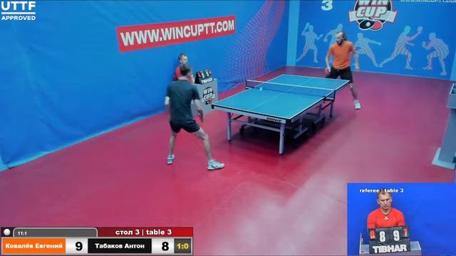 Ковалёв Евгений 3-0 Табаков Антон Восток 3 WINCUP 08.09.21 ПрямаяТрансляция Зал 3