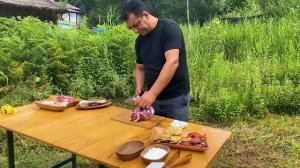 Thunder Stone Kebab | Stone Kobab Recipe | Roasted Pattar Caucasian Recipes  by Wilderness Cooking