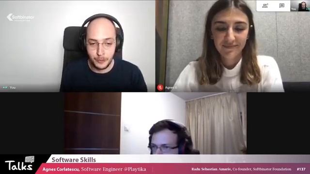 Talks #137 Let's Talk about SoftwareSkills and Javascript  with Agnes Corlatescu & Cristian Hosu