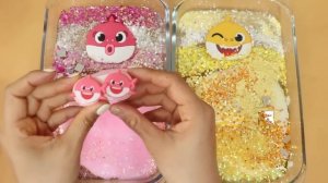 Смешиваем «розовые и жёлтые» тени и макияж, блёстки в слайм! Удовлетворяющее видео со слаймом! ★ASMR