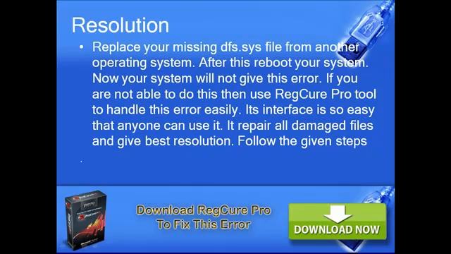 Easy way to fix windows error code Dfs.sys