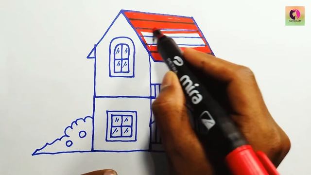 How to Draw Bungalow From Swastick Easy| Bungalow Drawig From Swastick Easy Step by Step | Sohoj Ar смотреть онлайн