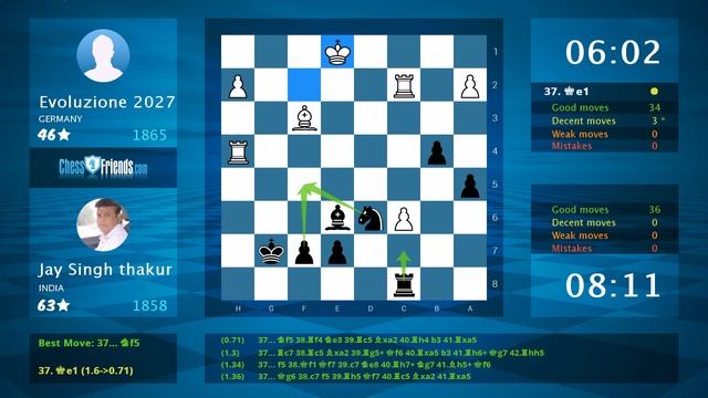 Chess Game Analysis: Evoluzione 2027 - Jay Singh thakur : 0-1 (By ChessFriends.com) смотреть онлайн