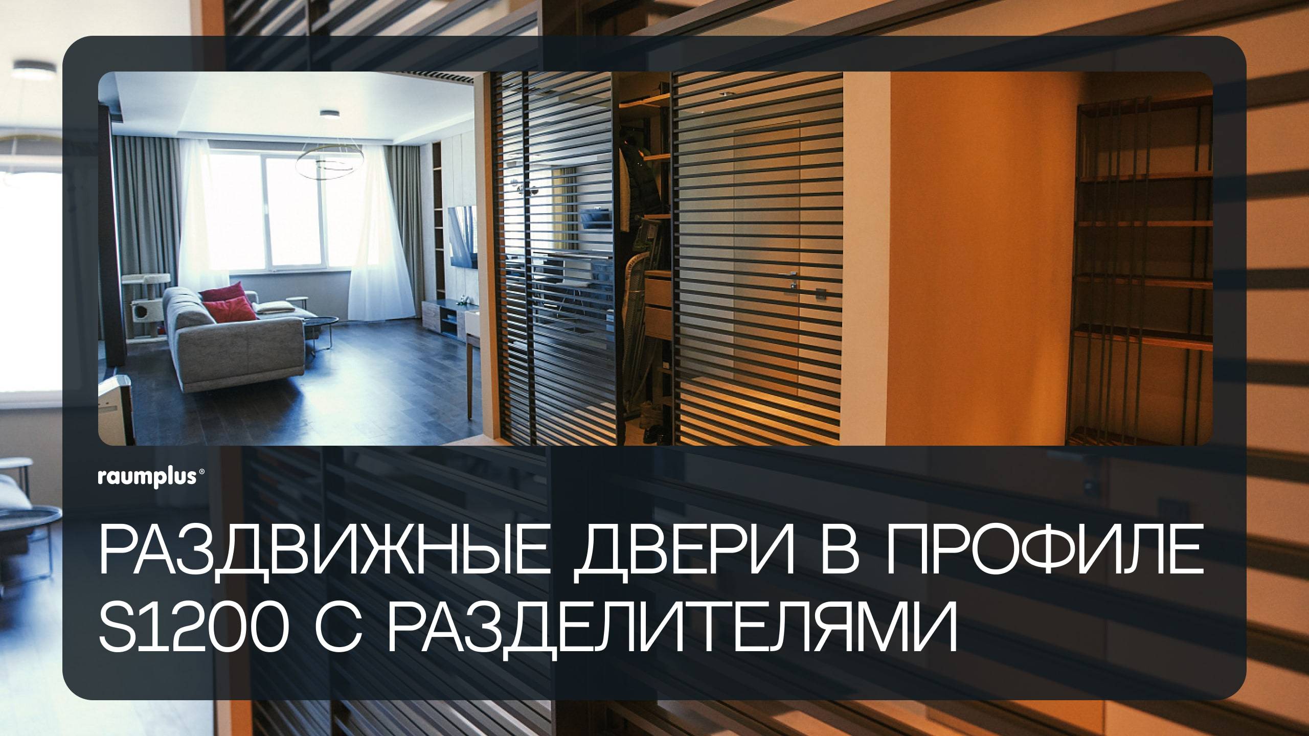 Раздвижные двери из профиля S1200 raumplus c накладным делителем смотреть онлайн