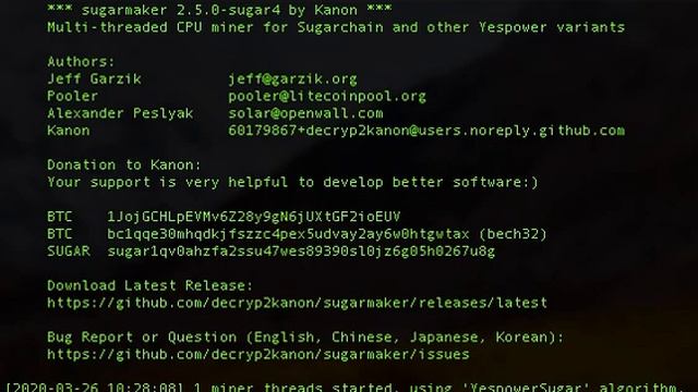 Sugarmaker: Sugarchain CPUminer for OSX (Apple Mac)