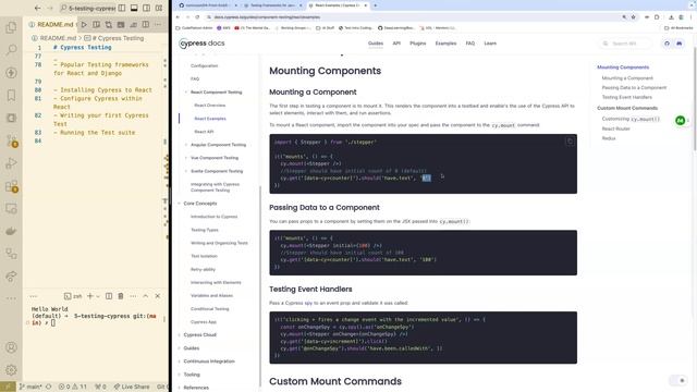 5 - Testing & Using Cypress with React.js