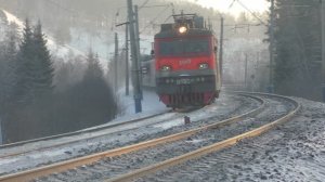 Сплотка электровозов ВЛ80тк зимой на Транссибе | Железная дорога в Сибири