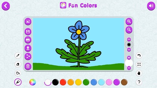 6. Раскрашиваем цветок в игре Fun Colors для детей!