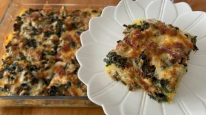 Очень простое блюдо, но такое вкусное / Запеканка с картофелем, фаршем и шпинатом.