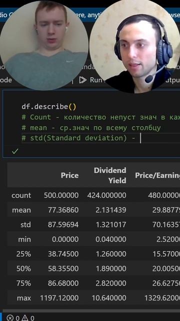 Pandas метод describe | Статистика для Data Science/Анализа данных #shorts #datascience #статистика