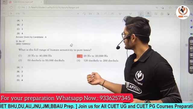 CUET MA Psychology Previous Year Paper with Full Solution Part-1।। CUET PG MA Psychology Preparatio