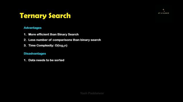 Ternary Search Algorithm with Examples | At A Glance! | #ternarysearch #dsa #placement
