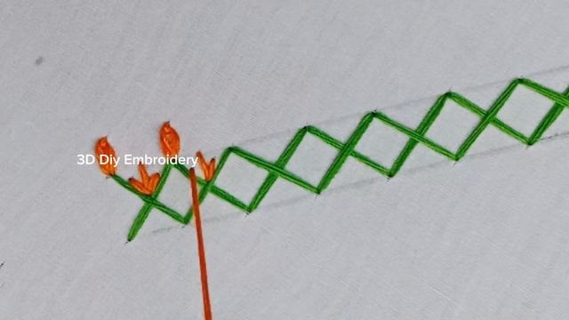 Easy & Very Beautiful Border Line Hand Embroidery Tutorial with colorful thread /3D Diy Embroidery