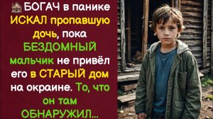 💰 БОГАЧ в ужасе ИСКАЛ дочь... а БЕЗДОМНЫЙ МАЛЬЧИШКА привёл его в ЗАБРОШКУ. Истории из жизни.