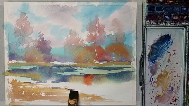 Первый день апреля, акварель смотреть онлайн