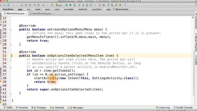 Launch SettingsActivity - Developing Android Apps