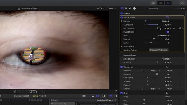 HOW TO MAKE EYE ZOOM TRANSITION | FCPX | no plug-in смотреть онлайн