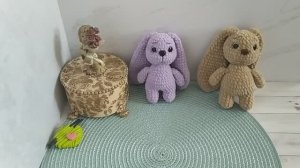 Оформление мордочки вязаным зайкам. Утяжка и вышивка