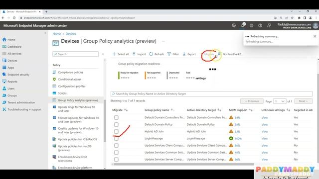Microsoft Intune Analyze your on-premises GPOs using Group Policy Analytics DEMO