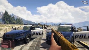 GTA 5 - Franklin's FIRST PERSON FIVE STAR COP BATTLE AT A DAM! (GTA V Funny Moments)