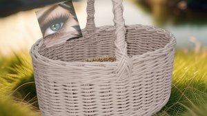 Корзина с ручкой из бумажной лозы, мастер класс