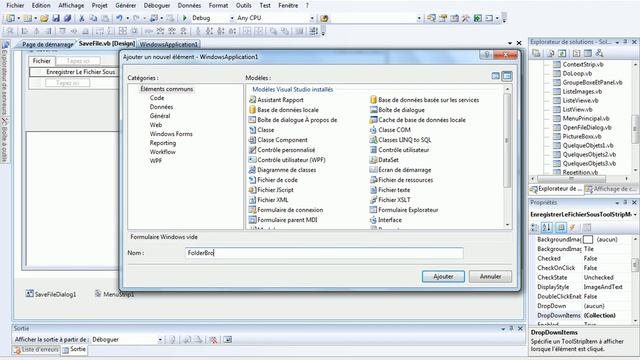 26 Fonctions et Objets 18 SaveFileDialog, FolderBrowserDialog et Timer VB Formulaire смотреть онлайн