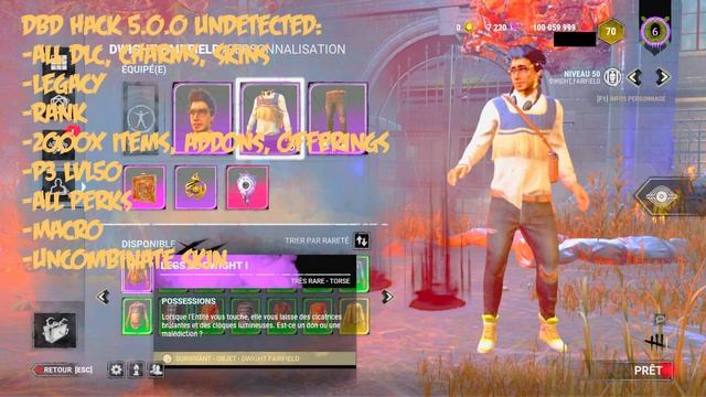 HACK DBD 5.0.0 / ALL PERKS/PRESTIGE 3/SKINS/LEGACY/BLOODPOINTS/ITEMS/ADDONS/COSMETICS/DLC/MACRO смотреть онлайн