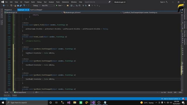 C# login UI Window forms 2022 Part 2 with Source Code || Transparent dragging Validation