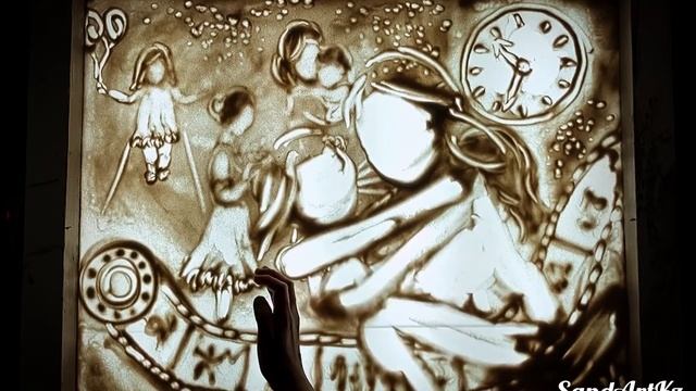 Мамино сердце поздравление на 8 марта. Песочная анимация. SandArtKz смотреть онлайн