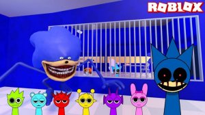 Спрунки(Sprunki) Соник Exe Играет в Shin Sonic Prison Run Obby в РОБЛОКС | Gameplay Walkthrough