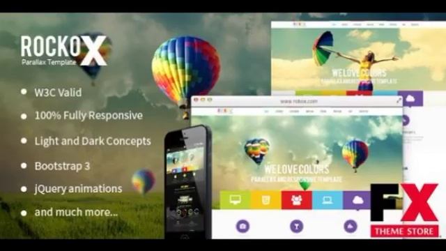 Preview RockoX - One Page Parallax TForest SiteTemplates смотреть онлайн