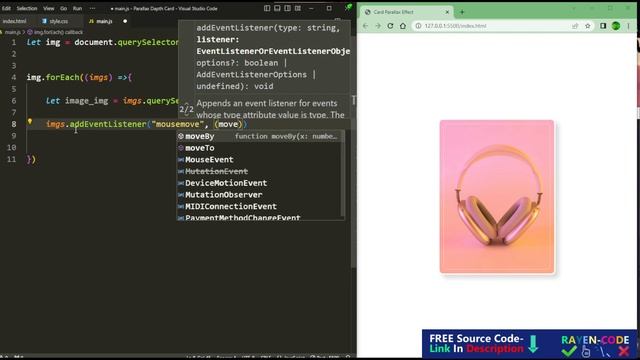 Eye-Catching Parallax Card Effect on HOVER: HTML CSS and Java Script  - Web Design - @rayen-code