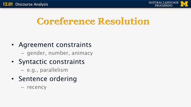 Lecture 74 — Discourse Analysis | NLP | University of Michigan смотреть онлайн