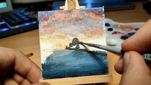 ОЧЕНЬ маленькая КАРТИНА акриловыми красками на холсте