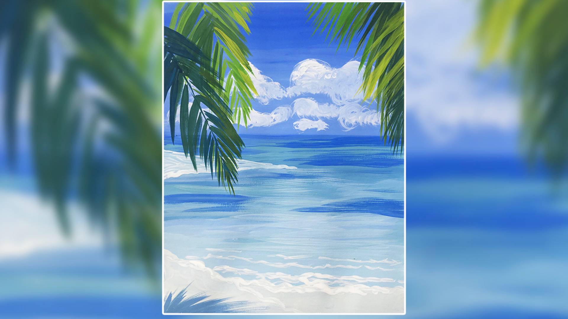 Мальдивы. Тропический пейзаж. Рисование 7